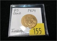 1909 $5 Gold Indian Head Half Eagle