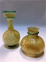 2 ANTIQUE BLOW GLASS VASES