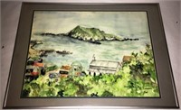WATER COLOR OF THE LENHAN'S COSTAL SCENE BY FRED