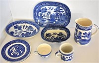 ASSORTED BLUE WILLOW CHINA