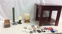 Wood Side Table, Playing Cards & More 14