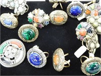 Lot of Scarf rings and brooch