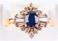 Jewelry 14kt Yellow Gold Sapphire CZ Ring