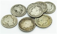 (10) Barber Silver Quarters