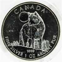 2011 Canada 1 Oz. Pure Silver Wolf Argent Pur