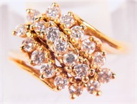 Jewelry 14kt Yellow Gold Diamond Cluster Ring