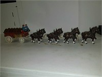 The famous Budweiser Clydesdale cast iron wagon