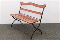 Children's Antique Iron & Wooden Bench