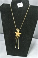 Lariat Style Necklace w/ Rose Detail