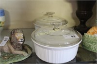 CORNING CASSEROLES WITH LIDS