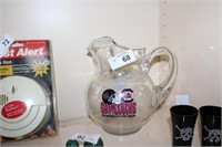 GAMECOCK GLASS PITCHER