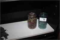 CANNING JARS - ONE WITH BEANS