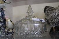 PRESSED GLASS LIDDED CANDY DISH