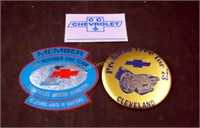 3 Vintage Chevrolet 70's Decals & Badges Lot