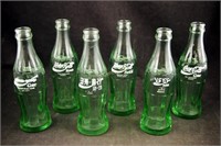 6 International Labeled 6.5 Oz Coca Cola Bottles