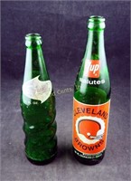 7 Up Cleveland Browns & Squirt Soft Drink Bottles
