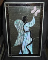 Stained Glass Angel & Butterfly Window Panel