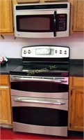 Ge Stainless Steel Electric Stove & Microwave