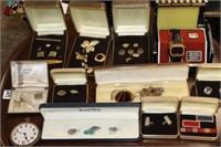 Assorted Cuff Links, Vintage Bulova Accutron Watch