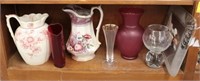 Antique Water pitcher, Vases, Picture Frame, etc