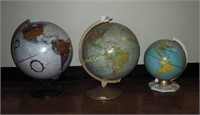 Lot Of 3 World Globes