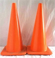 (2) Large 28" Orange Safety Cones
