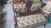 Fancy Victorian Setee.  With Brocaide Upholstery