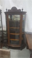 Massive Victorian Oak Bow Front Cabinet With Claw