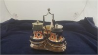 Gaudy Dutch Condiment Set Complete With Stands &
