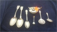 7 Pieces Of Antique Flatware, 2 Sterling Silver