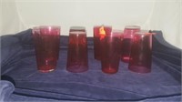 Set Of 8 4" Victorian Cranberry Tumblers