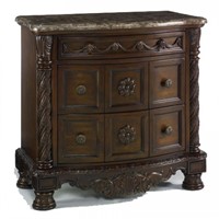 Ashley North Shore 553 Marble Top Nightstand