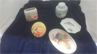 5 Pieces Of China Hand Painted By Ruth Ketchen