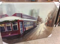 Railroad Dinner Canvas Painting