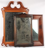 3 WOODEN 20TH C. WALL MIRRORS