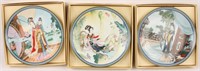 3 CHINESE PAINTED PLATES ZHAO HUIMIN RED MANSION
