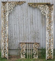 PAINTED IRON GARDEN GATE AND RAILING