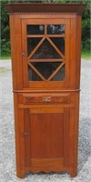 DIMINUTIVE WALNUT CORNER CUPBOARD