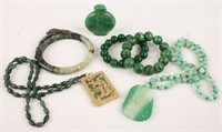 CHINESE CARVED JADE ITEMS JEWELRY