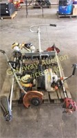 Misc pallet of gas powered lawn maintenance tools