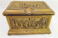 Brass Metal Scenic Hinged Lid Box