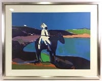 Fritz Scholder Signed Serigraph Indian By Lake