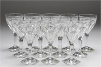 Val St. Lambert- Crystal Wine Glasses, 12