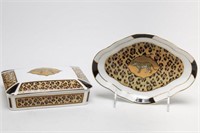 Lynn Chase "Amazonian Jaguar," 2 Porcelain Items