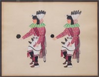 Native American Tribal School Watercolor- Dancers