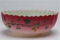 Chinoiserie Victorian Pink Cased Glass Bowl