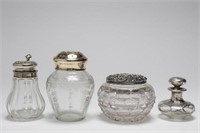 Sterling Silver & Cut Glass Vintage Dresser Items