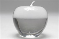 Tiffany & Co. Colorless Crystal Apple Paperweight