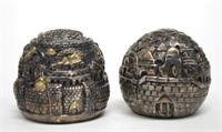 Israeli Silver-Clad "Rose of Jerusalem" Desk Items