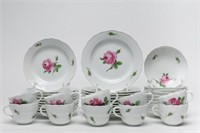 Meissen "Pink Rose" Porcelain Partial Coffee Set